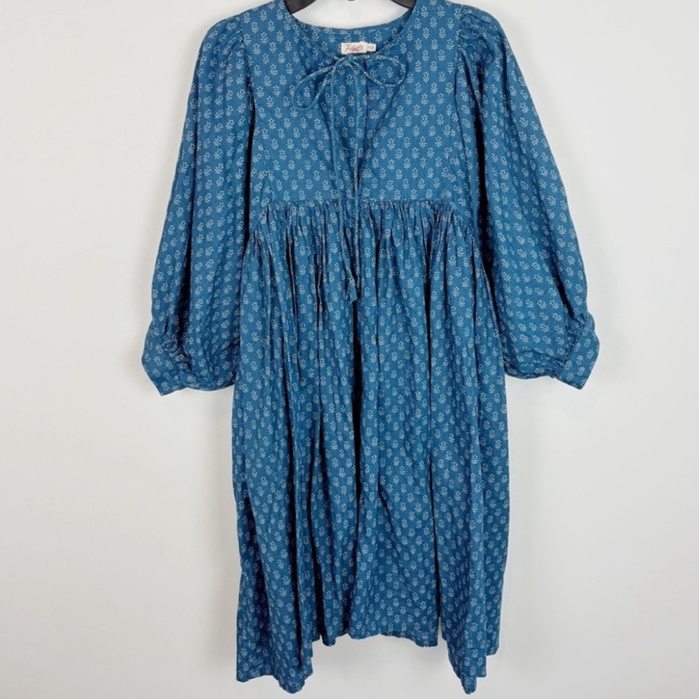 Faherty Lyla Floral Organic Cotton Dress, Size S